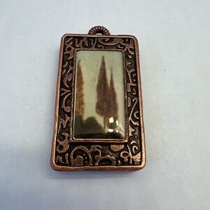 Large pendant, copper colour costume jewellery
